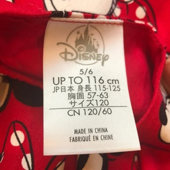 Disney Minnie Mouse All Over Print Red Party Holiday Fit & Flare Dress Girls 5/6 - Picture 2 of 16